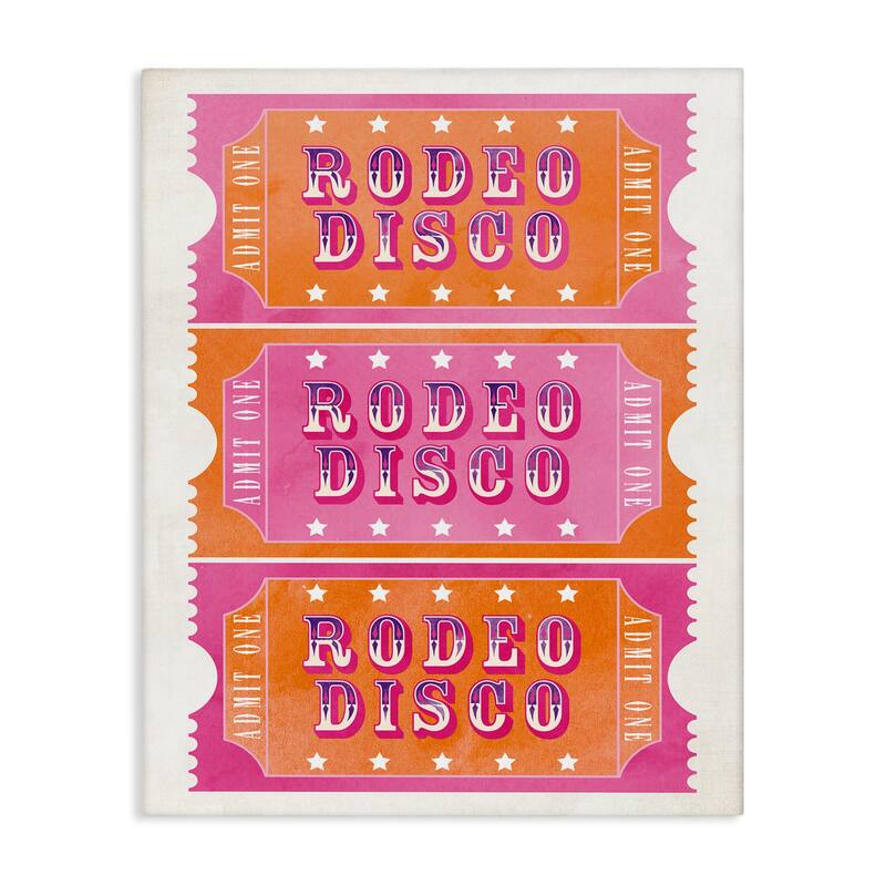 Stupell Rodeo Disco Ticket Stubs Canvas Wall Art Design By Susan Arnot - 36 x 48