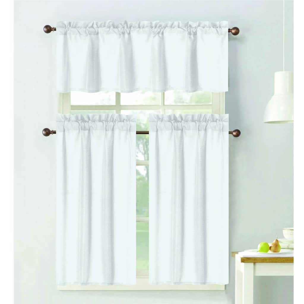 Gibson Light Filtering Kitchen Curtain Set with Valance and Tiers