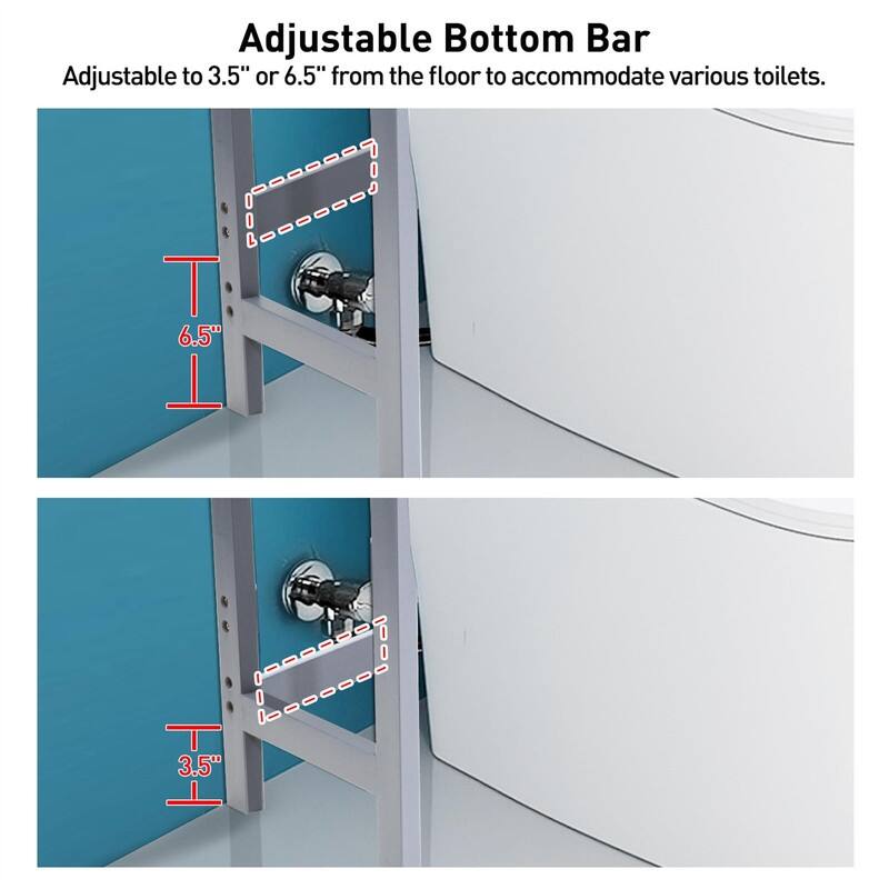 Over the Toilet Storage Cabinet - 10.3"D x24.8"W x 67"H