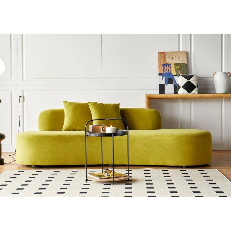 US Pride Furniture 90.2 inch Elegant Half Moon Design Curved Luxury 4-Seat Sofa with High-Density Foam Filled