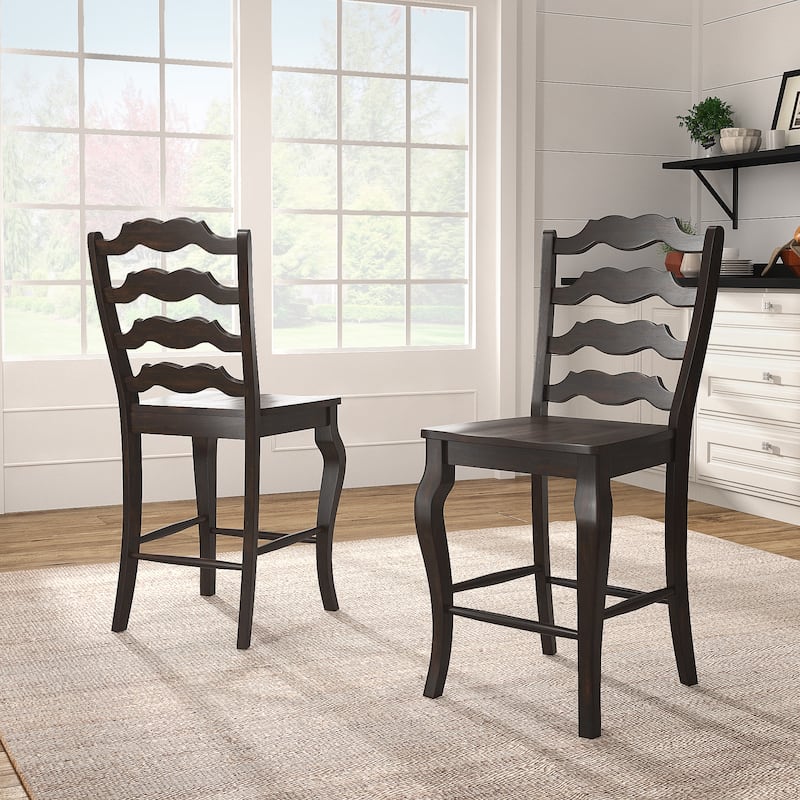 Eleanor French Ladder Back Wood Counter Chair (Set of 2) by iNSPIRE Q Classic