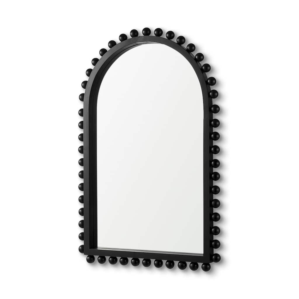 Leeds Solid Wood Arched Frame With Beads Rectangular Mirror - 35" x 23"