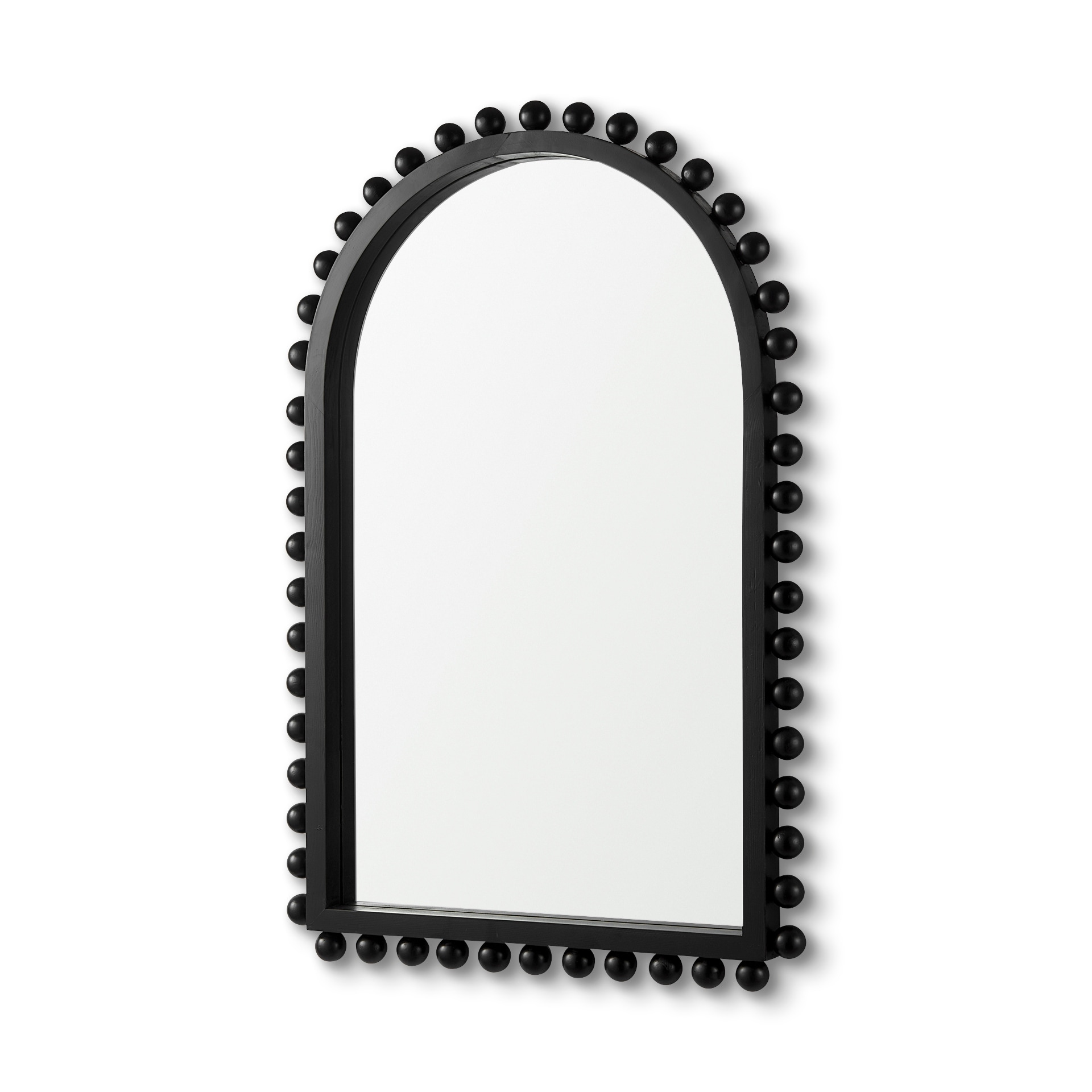 Leeds Wood Frame Beaded Arched Decorative Wall Mirror - 23"W x 35"H