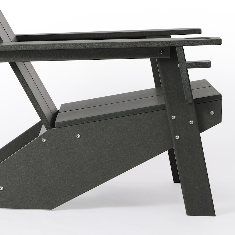 Coastin Modern Poly Adirondack Chair (Set of 4), Black
