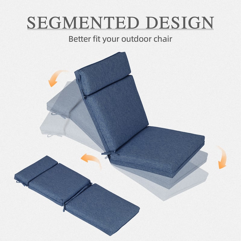 Aoodor Outdoor High Back Dining Chair Cushion Set, 44"x21"x3.2", Set of 2 - 44"x21"x3.2"
