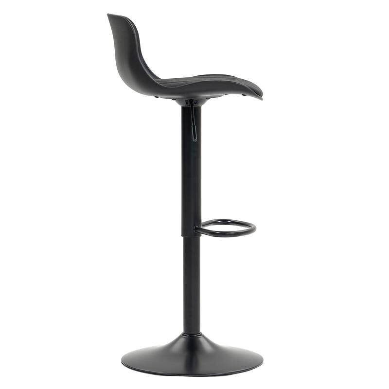 Bar Stools Set of 2 - Modern PU Leather Counter Height Barstools with Back, Height Adjustable Swivel Kitchen Island Chairs