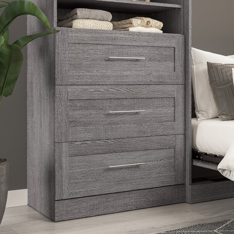 Pur 3 Drawer Set for Pur 36W Closet Organizer by Bestar - Bark Grey