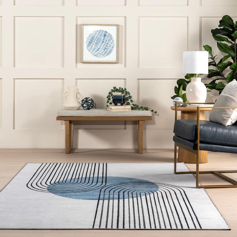 Nuloom Martine SpinClean Abstract Sun Machine Washable Area Rug
