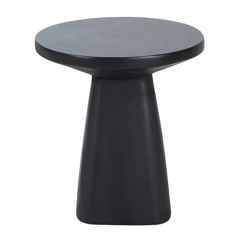 Christopher Knight Home - 18.00'' Industrial-Style Tapered Pedestal Concrete Accent Side Table with Smooth Matte Round Top