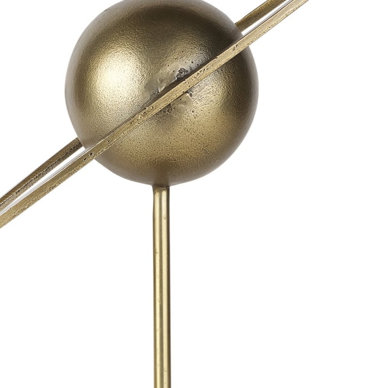 HomeRoots 16" Gold Iron Solar System Tabletop Sculpture - 15.00 in. x 16.00 in. x 7.00 in.