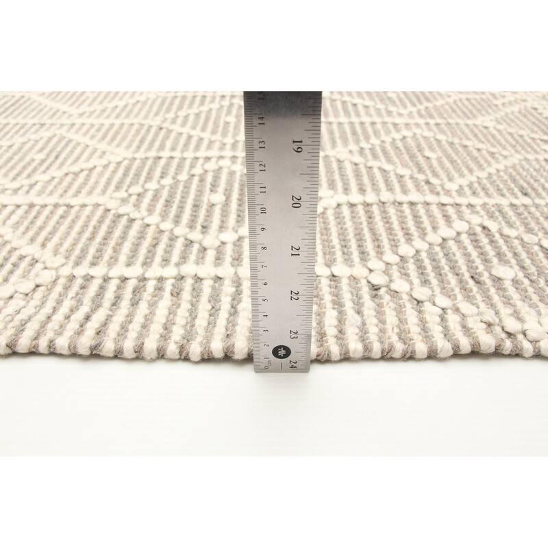 ECARPETGALLERY Braid weave Sienna Grey Wool Rug - 5'0 x 8'0