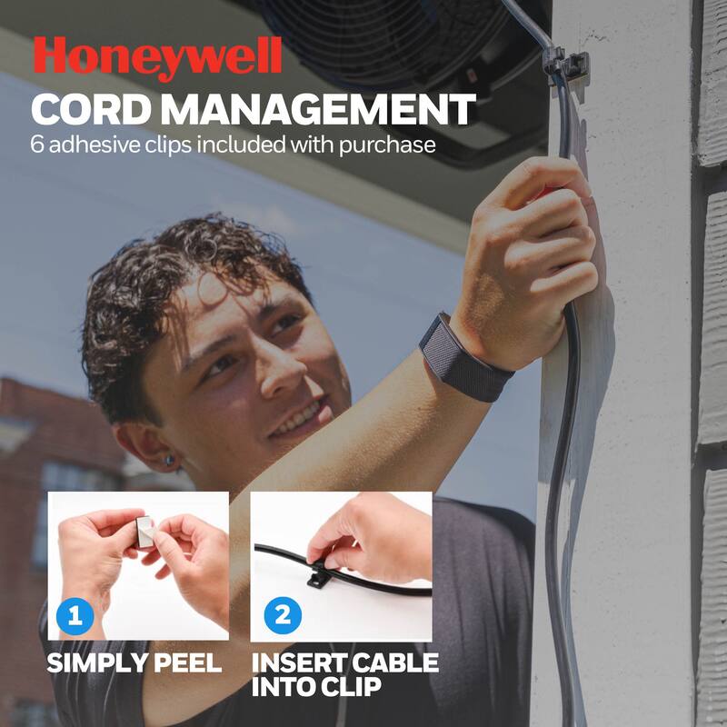 20" Honeywell Matte Black Outdoor Wet-Rated Wall Fan with Remote Control - 20 Inches