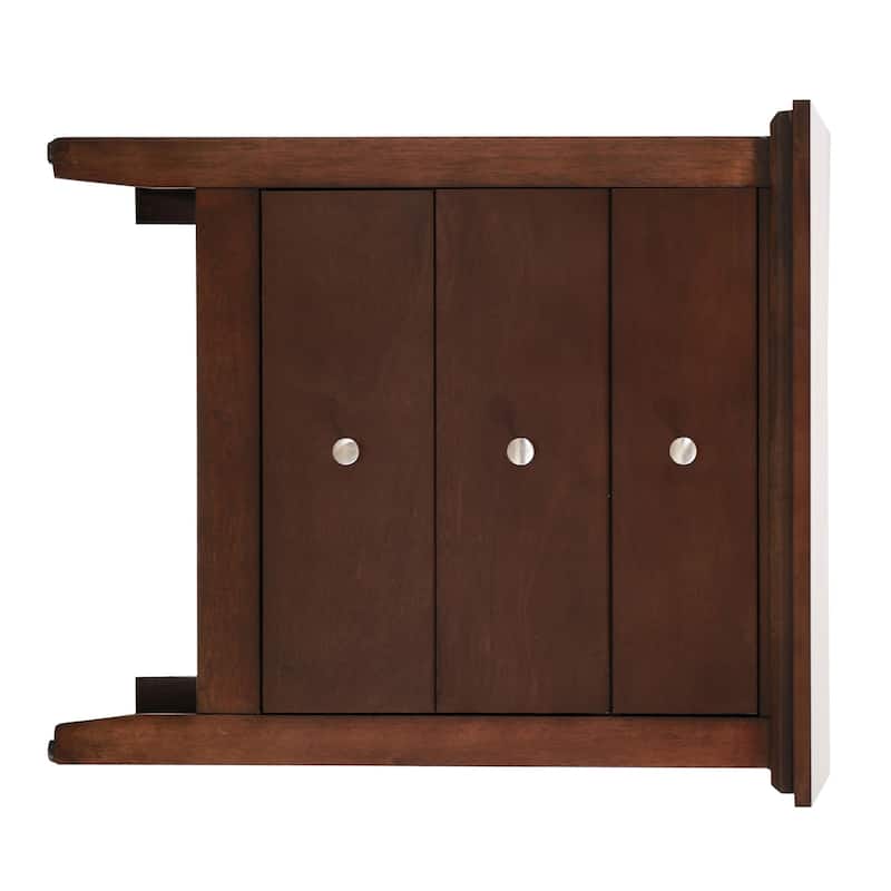 3-Drawer Wooden Rectangular Nightstand - 26" - Brown