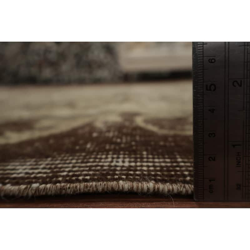 Hand Knotted Oriental 100% Wool Carpet Transitional Floral Beige & Ivories Anatolian Area Rug - 9' 0'' X 5' 10''