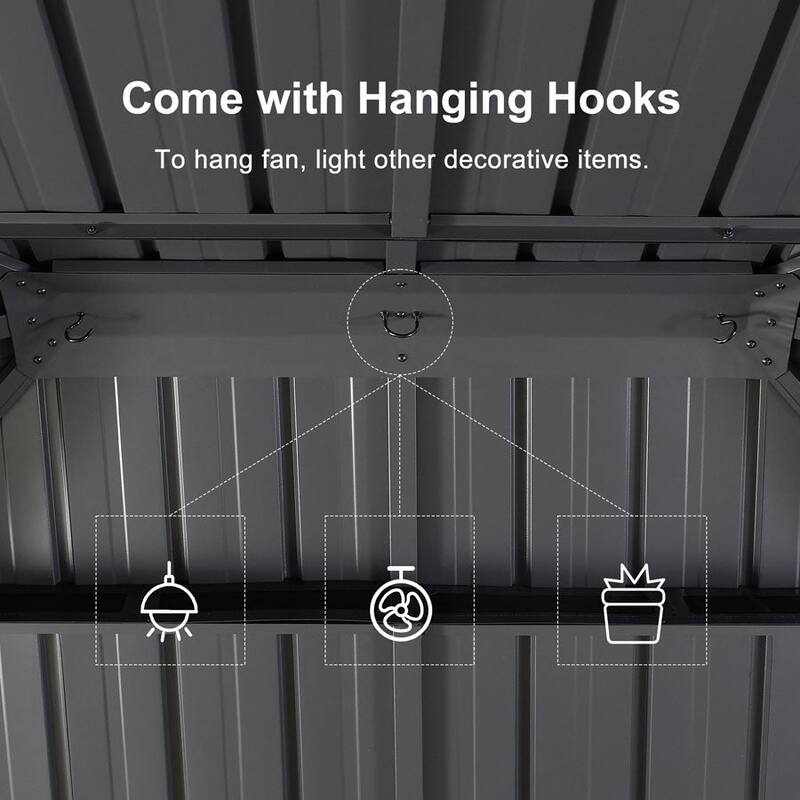 PURPLE LEAF Double Top Outdoor Sunroom All-Weather Screen House Patio Hardtop Gazebo