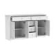 preview thumbnail 9 of 33, 59.1''Sideboard Buffet White Mid-Century Modern Contemporary Lacquered Credenza with Drawers and Doors