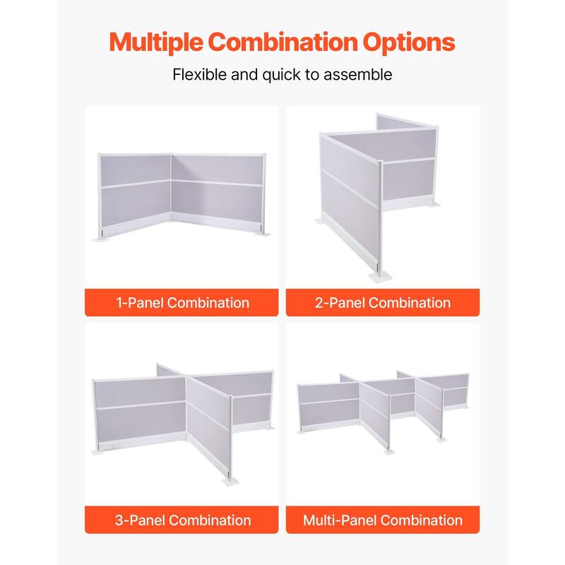 Room Divider Panels with Outlet Covers 2-Pack for Office - 72 x 7.8 x 48 in