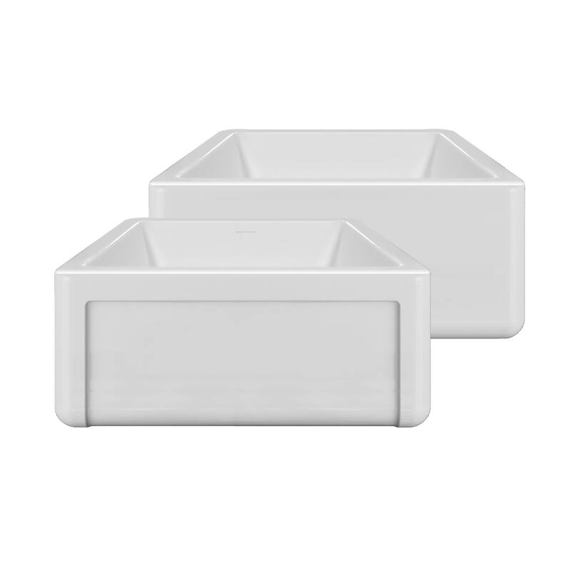 Whitehaus WHRP2418 Fireclay 24" Farmhouse Single Basin Fireclay - White