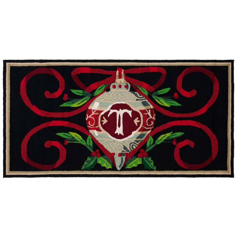 SAFAVIEH Handmade Monogram Tenna Casual Rug - 3' x 6' Runner - T - Black/Multi - Runner
