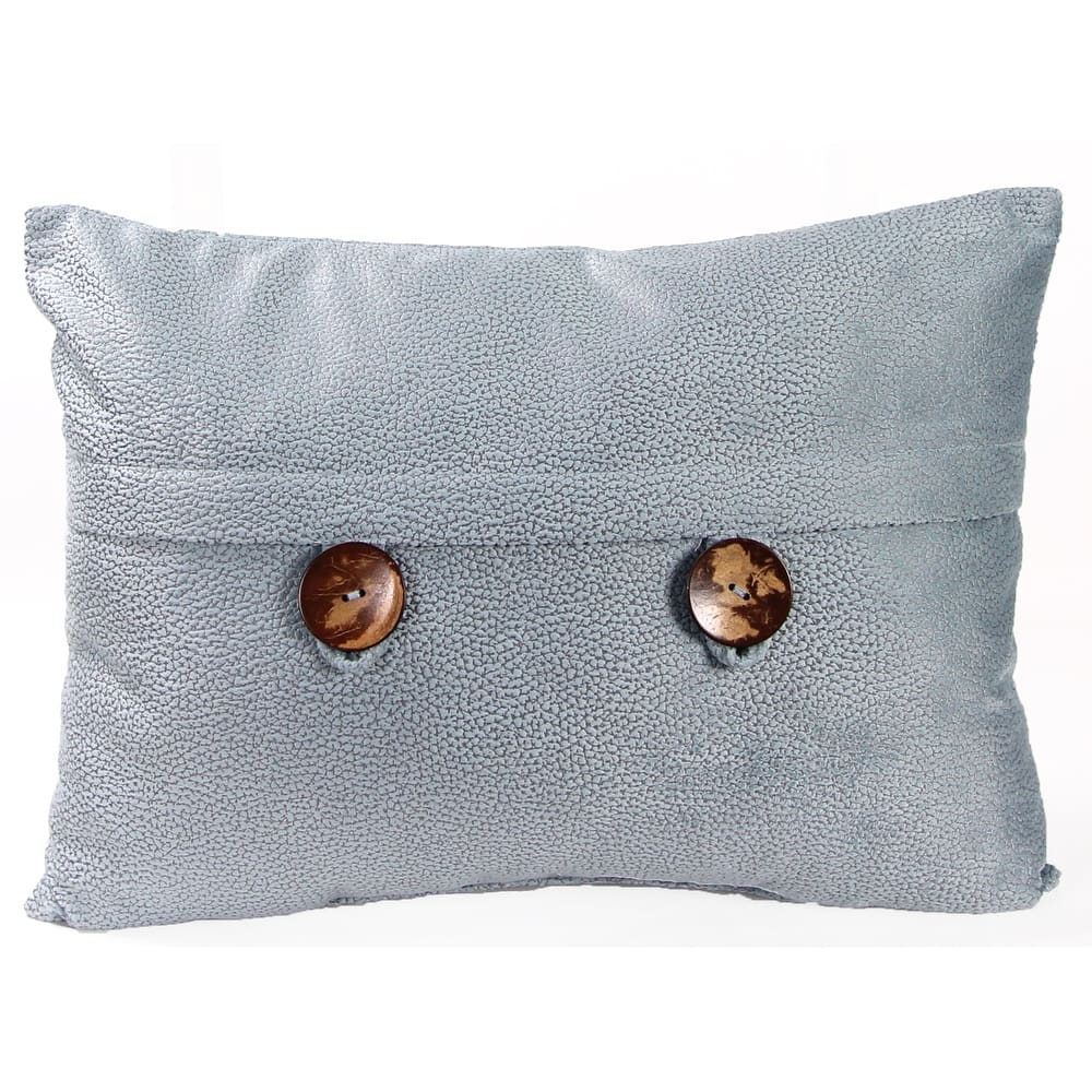 20" x 14" Solid Reversible Indoor Lumbar Throw Pillow with Buttons