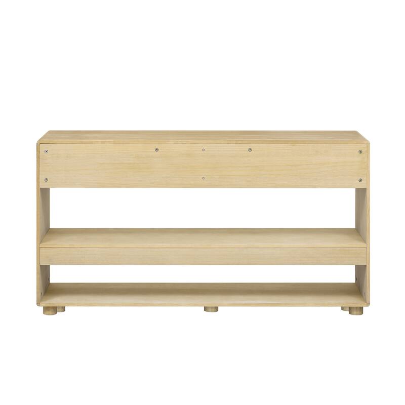 48" Solid Wood Console Table with 2 Drawers & Shelves