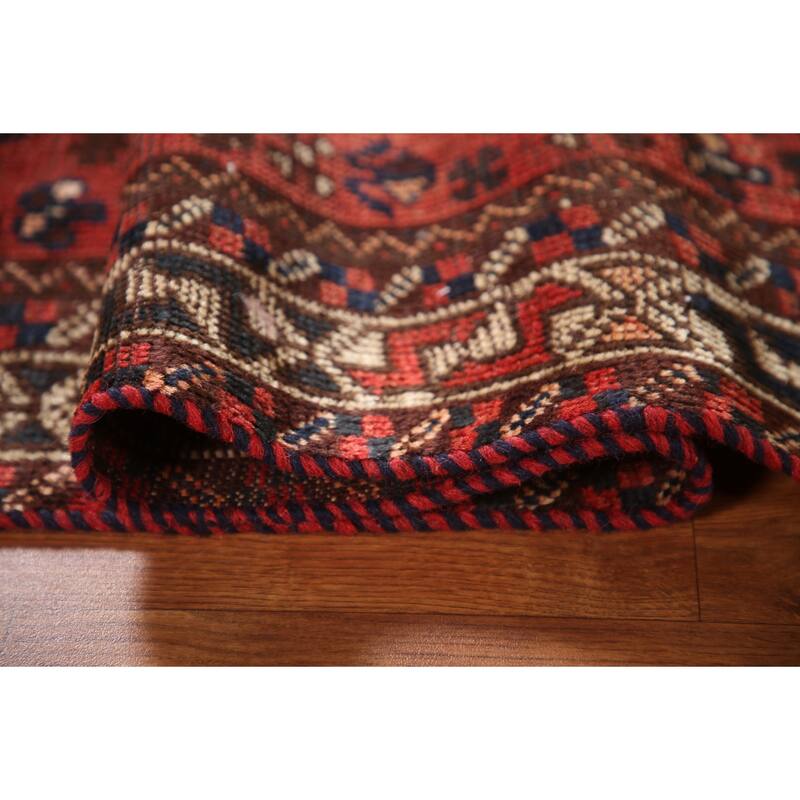 Tribal Shiraz Persian Antique Area Rug Hand-Knotted Wool Carpet - 3'2"x 4'10"