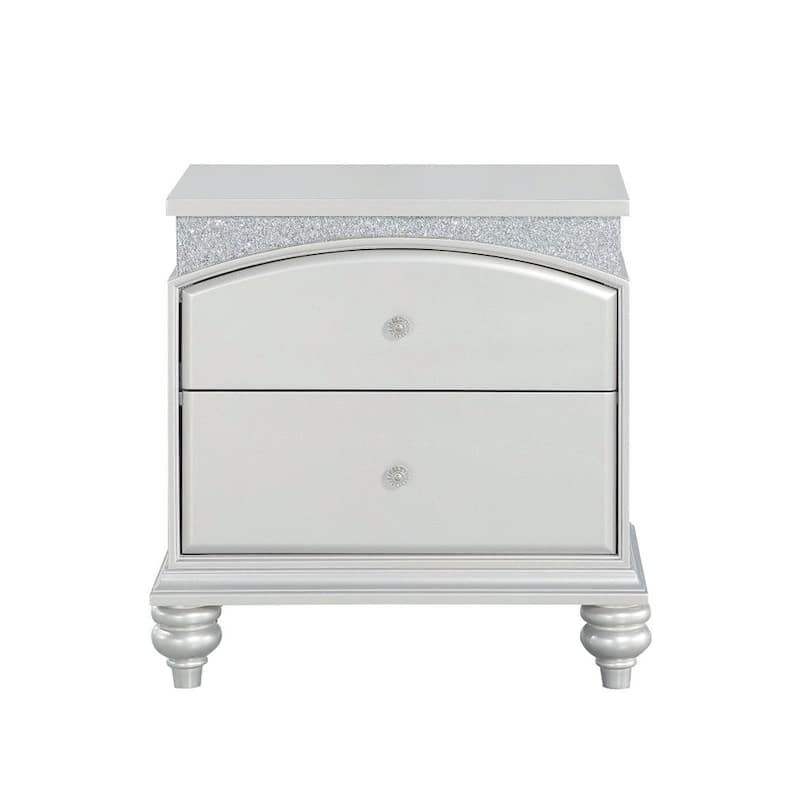 2 Drawers Wooden Nightstand