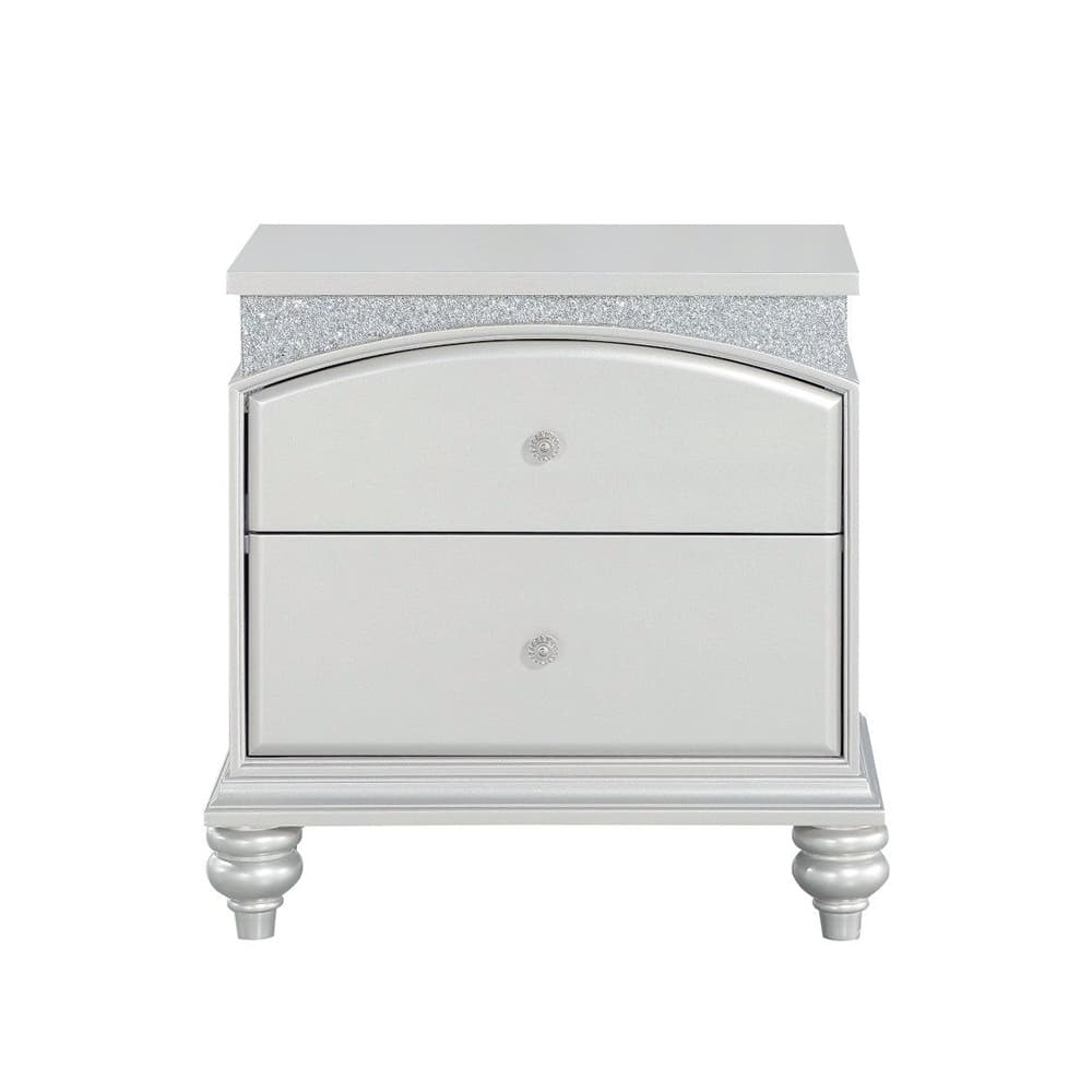 2 Drawers Wooden Nightstand