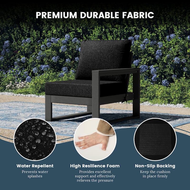 Polytrends Endless Patio Deep Seating Right Arm Chair with Gray Frame