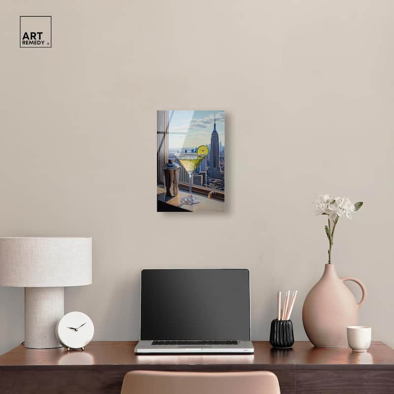Classy Drink in NYC Acrylic by Art Remedy, Ready to Hang
