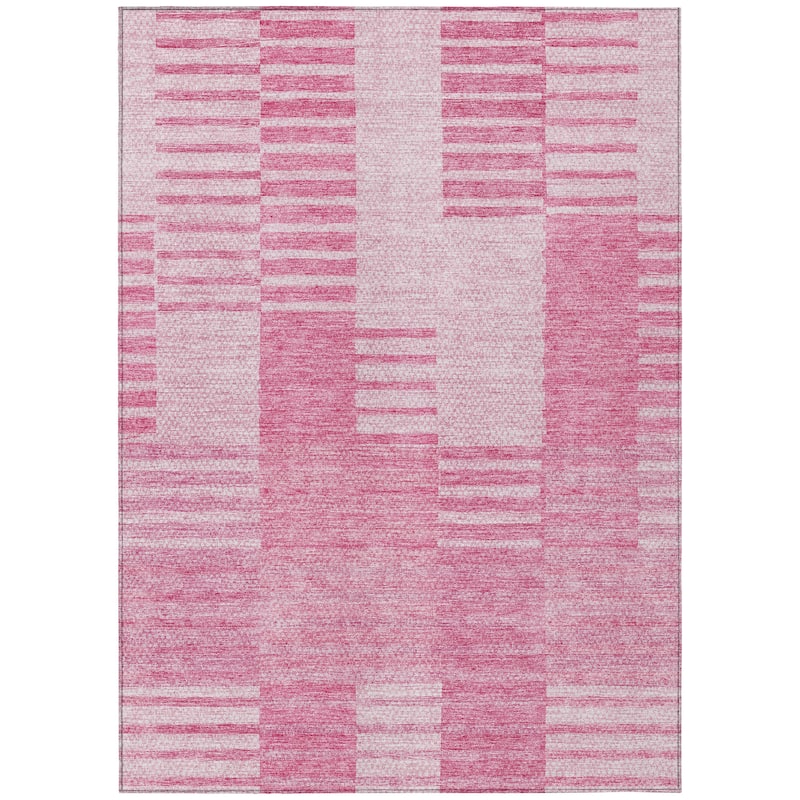 Machine Washable Indoor/ Outdoor Chantille Geometric Contemporary Rug