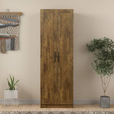 Wooden locker, 2 doors, 3 shelves, wardrobe closet, separate kitchen storage locker