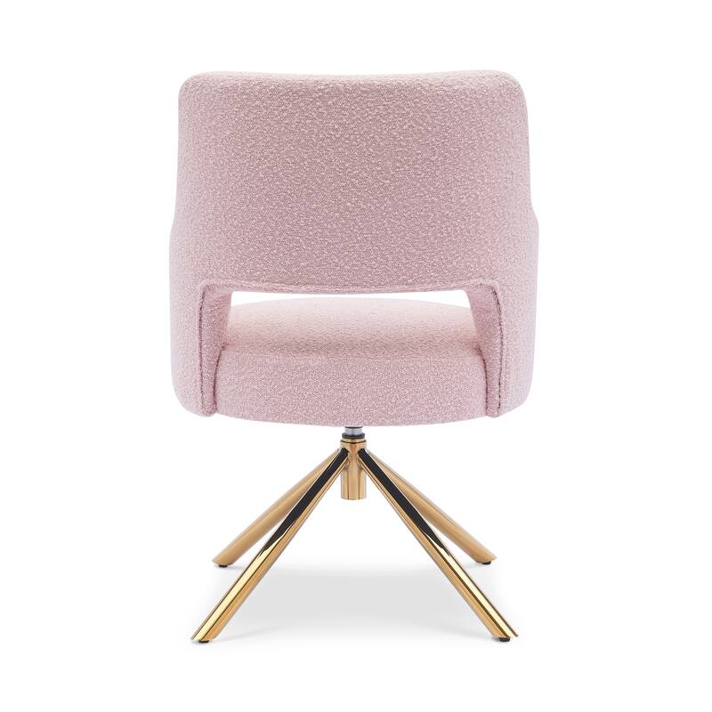 Boucle Polyester Upholstered Swivel Accent Chair - Stain Resistant