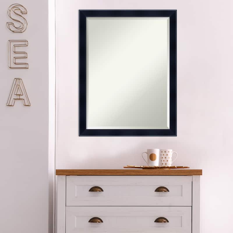Beveled Wood Wall Mirror - Madison Black Frame