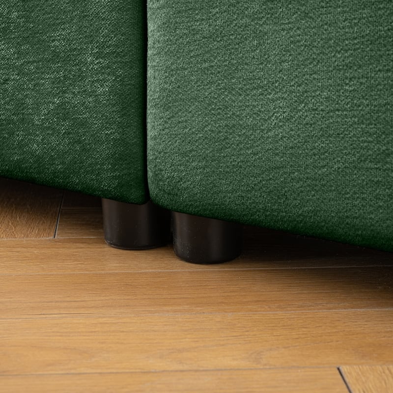 75.5" Chenille Upholstered 2-Seater Modular Sectional Sofa with Storage Seat, DIY Combination