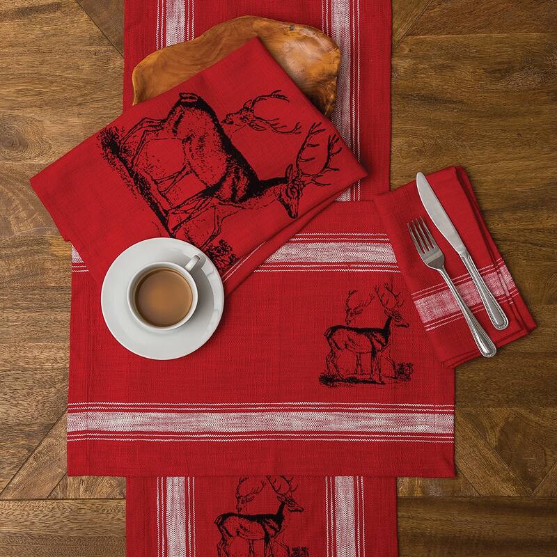 Stag Feed Sack Rustic Lodge Cotton Placemat Set of 6 - Set of 6