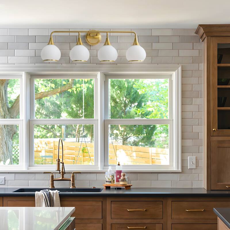Modern Vanity Lights Dimmable Bathroom Light Fixtures with Glass Shade