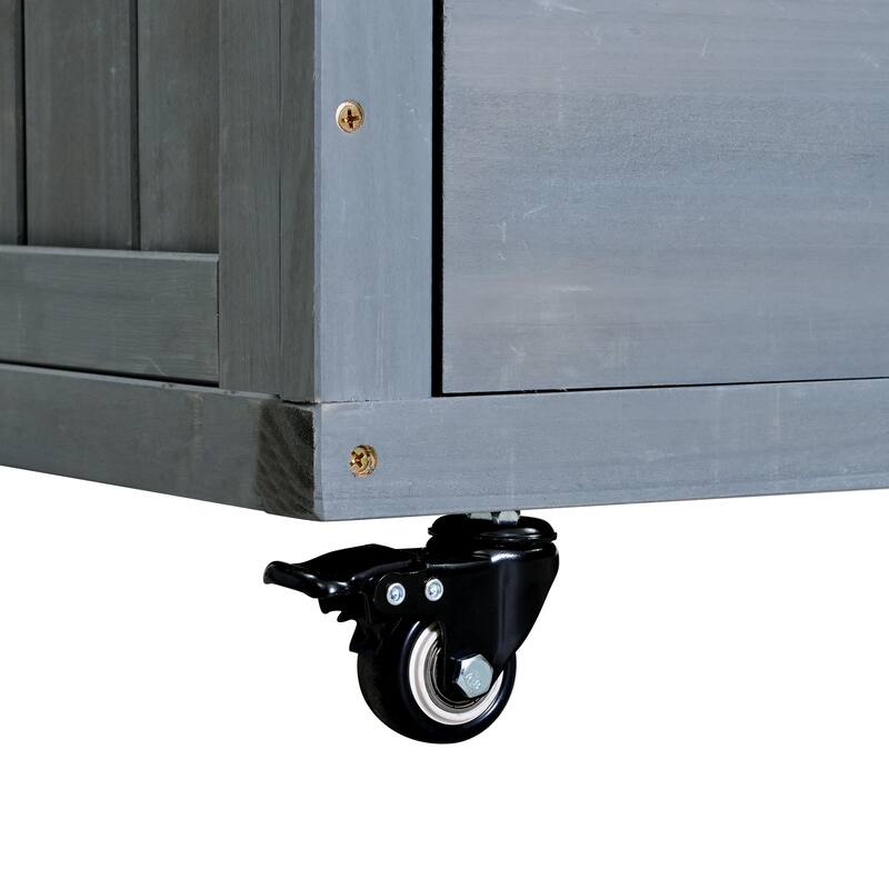 Extendable 41.9" Outdoor Kitchen Island with Stainless Steel Top and Side Spice Rack, Kitchen Cart with Drawers, Storage Cabinet