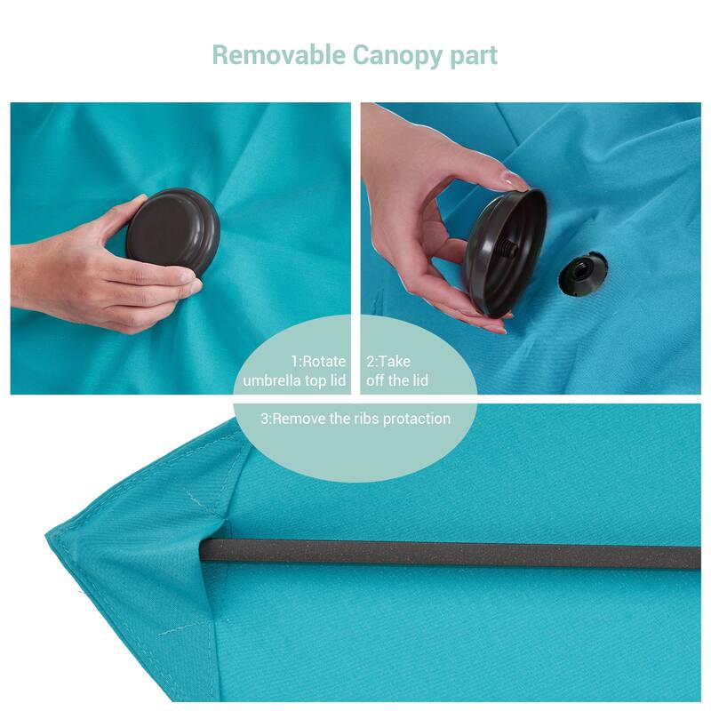 AOOLIMICS 10×6.5FT Rectangular Patio Umbrella with UV Protection, Easy Tilt, and Wind-Resistant Features