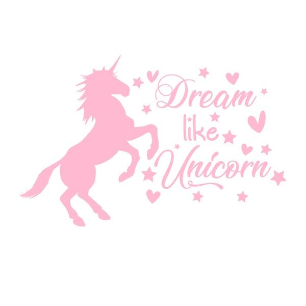 Unicorn Wall Decal For Baby Girl Nursery Overstock 31974363 A dancing unicorn, a sitting unicorn, a playing unicorn and dreaming unicorn. usd