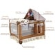 preview thumbnail 4 of 7, Costway Foldable Baby Crib Playpen Infant Bassinet Bed Multifunction W Bag Toy Music Box - Brown