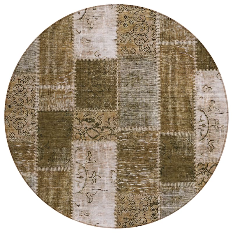 HomeRoots Patchwork Traditional Rectangle Outdoor Rug