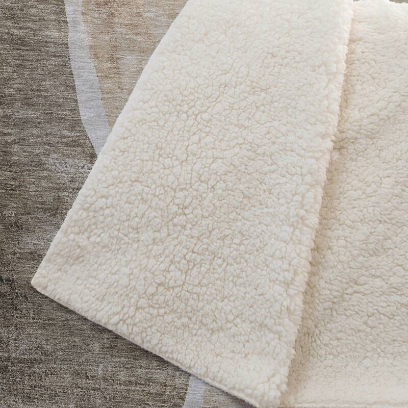Premium Machine Washable Casual Contemporary Sherpa Throw Blanket