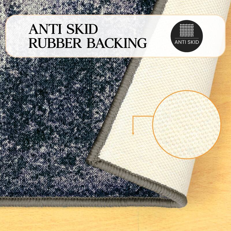 Superior Eldwin Medallion Non-Slip Washable Indoor Runner or Area Rug