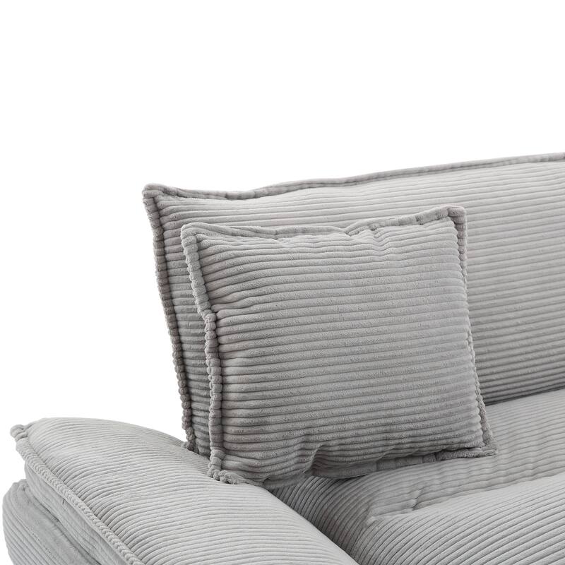 Corduroy Couch Loveseat Sofa with Pillows,Comfy Upholstered Deep Seat Sofa for Bedroom,Living Room,Office