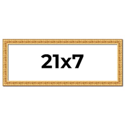 21x7 Frame Gold Real Wood Picture Frame Width 1 inches | Interior