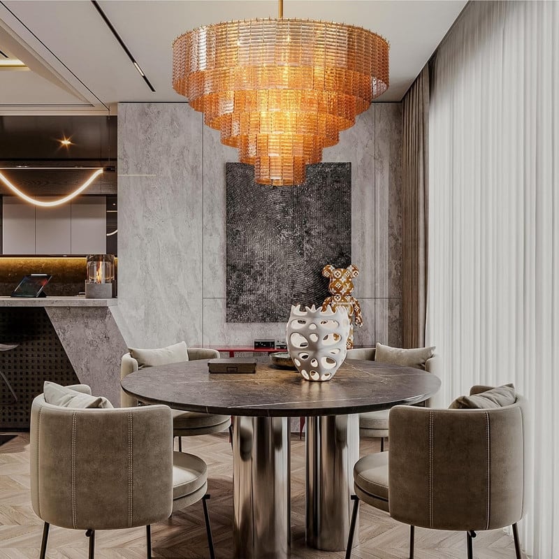 Modern Chandelier, 41 in. 9-Light Black & 59 in. 11-Light Gold Options for Dining Room, Living Room, Foyer, Bedroom