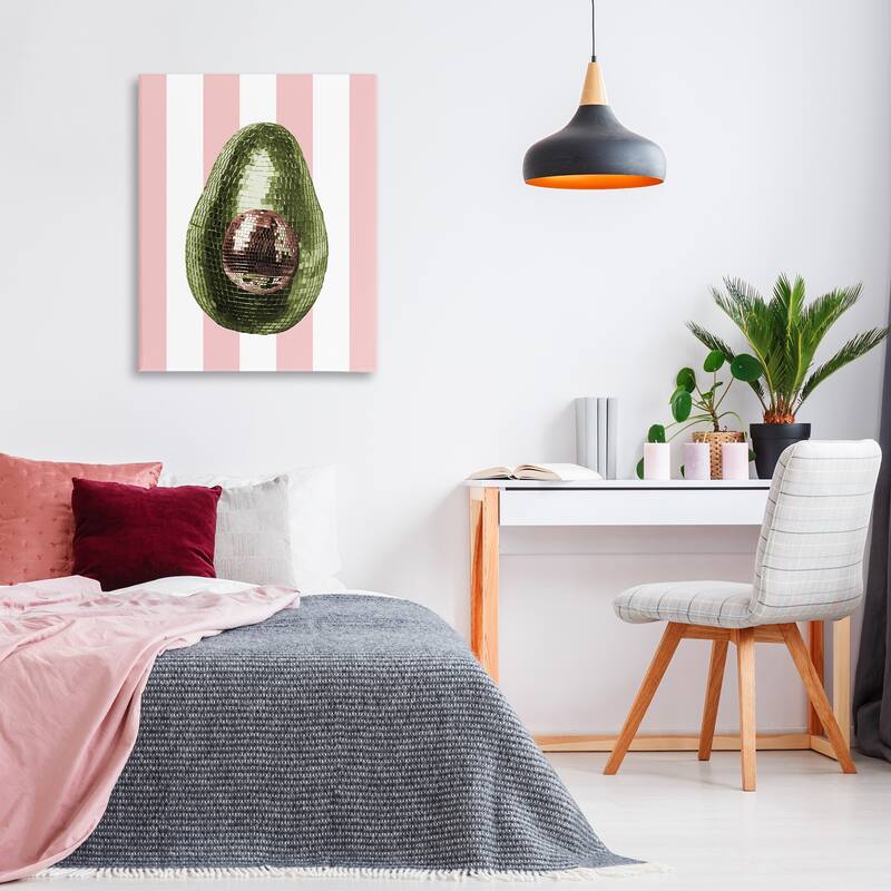 Stupell Disco Avocado on Pink Canvas Wall Art Design By Lil' Rue