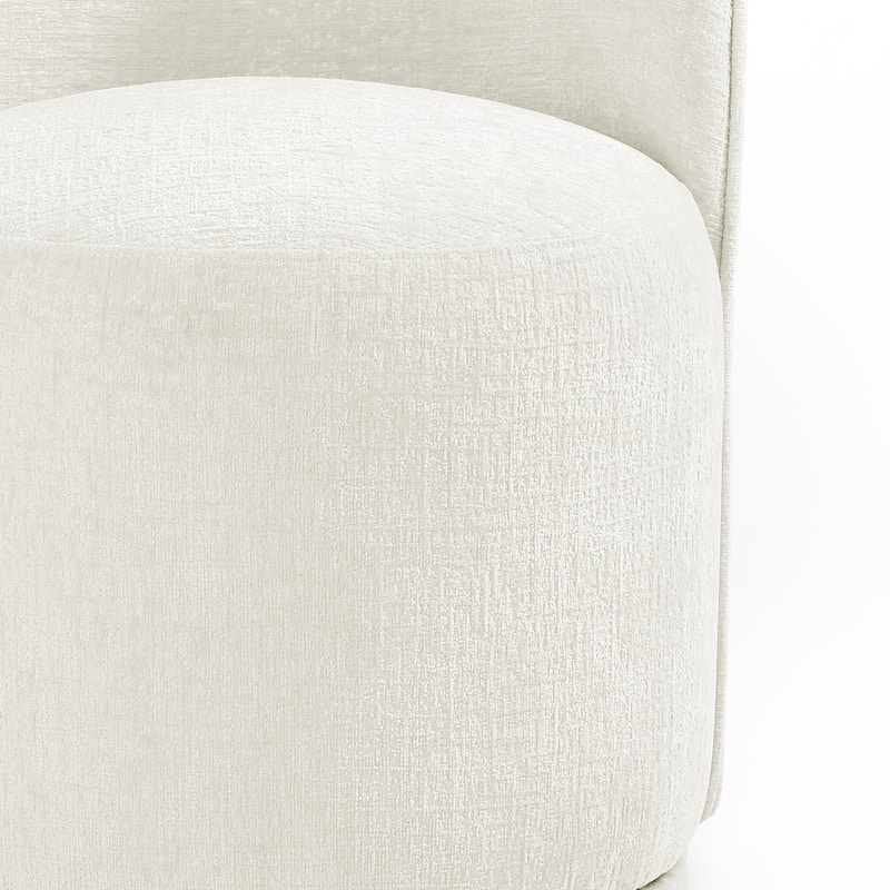 Upholstered Swivel Dining Chair Armless Barrel Chair