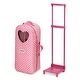 preview thumbnail 16 of 15, Badger Basket 3-in-1 Trolley Doll Carrier with Rocking Bed and Bedding - Pink/Polka Dot